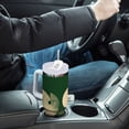 thumbnail image 4 of Yayeee 40oz Stainless Steel Tumbler with Straw and Handle Double-Wall Insulated Travel Water Bottle, Beige Abstract, 4 of 8