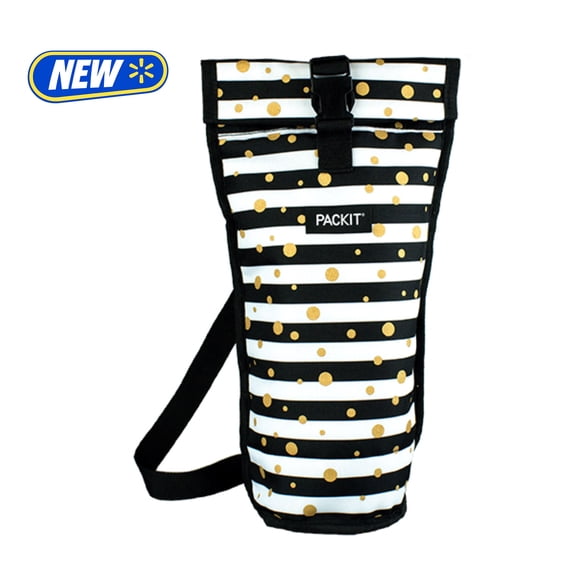 PackIt Freezable Wine Cooler Bag, Reusable Wine Cooler Bag, Celebration Dot