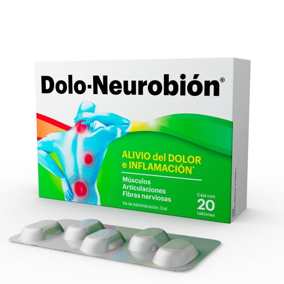 Analgésico Dolo-Neurobión para el dolor e inflamación con Diclofenaco 20 tabletas