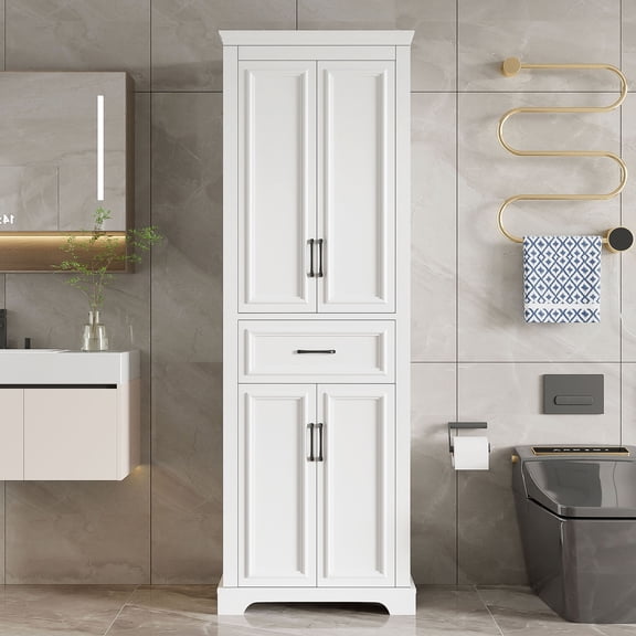 S-HOME 70.8" Freestanding Bathroom Vanity in Elegant Design with 4 Doors & 1 Drawer for Spacious Storage Solutions