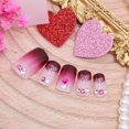 thumbnail image 3 of Valentines Press on Nails Sutaozhi, 24 unidades, pantalones cortos cuadrados con 3D, 3 of 7
