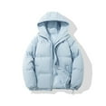 thumbnail image 2 of Winter Graphene Thermal Magnetic Cotton Clothing Men Couple Models Padded Hooded Jacket, Unisex Loose and Warm with Hood for Cold Weather,Blue,XL, 2 of 4