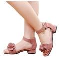thumbnail image 3 of Gubotare Sandals Girls Girls Dress Shoes Flower Shoes Princess Girls Flats Low Heels Party Wedding for Little Big Kid (Pink,Little Kids 11.5), 3 of 9