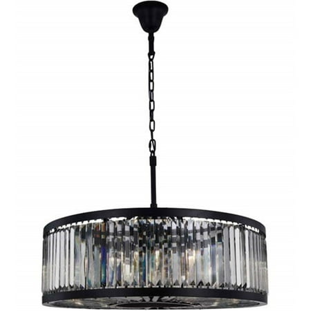 

Elitco Lighting Chelsea 10 light Matte Black Chandelier Silver Shade (Grey) Royal Cut Crystal
