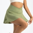 thumbnail image 5 of FAOWME Women's Skirts High Waist Solid Color Comfortable Breathable Fitness Yoga Skirt For Sports Activities,Green,L, 5 of 9