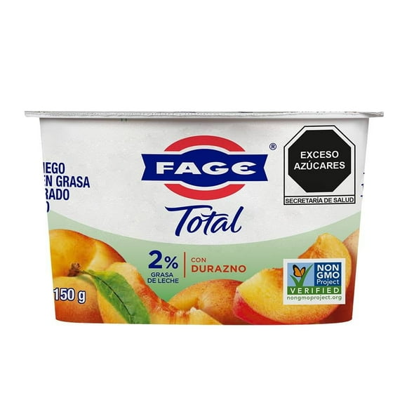 Yoghurt Fage Splitcup natural con preparado de durazno 150 g