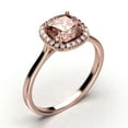 thumbnail image 3 of Dazzling Halo 1.55 Carat Cushion Cut Morganite And Diamond Moissanite Engagement Ring, Wedding Ring In 10K Solid Rose Gold Shank, Gift For Her Promise Ring, Anniversary Ring, Decorative Ring, 3 of 3