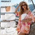 thumbnail image 6 of Xoenoiee Tropical Palm Tree Plumeria Flower Print 2 Piece Outfits Short Sets for Women Summer Short Sleeve Blouse Shirt and Drawstring Shorts Casual Beach Vacation Set for Ladies, Size L, 6 of 7