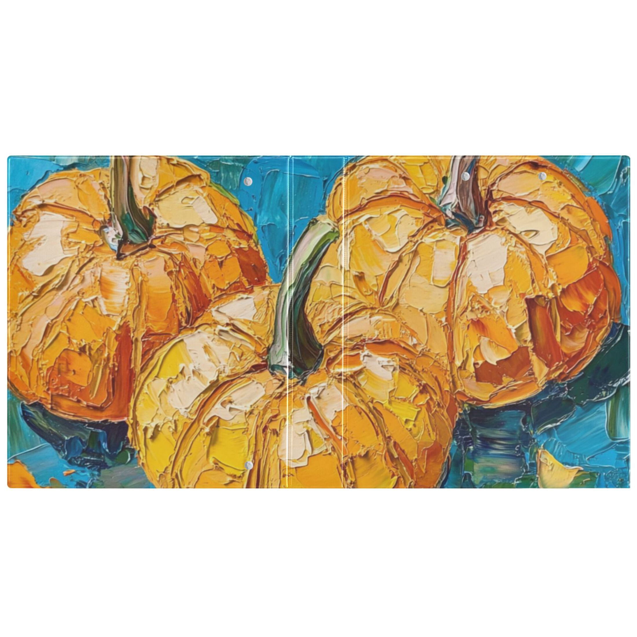 Oil Painting Pumpkins 3 Ring Binders 1.5 inch Hardcover File Folders with Interior Pockets A4 Size Organizer for School Office Hospital