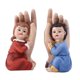 thumbnail image 2 of 2 piezas de 4.9 pulgadas Design retro Figura y niña Resina Resina Escultura Handalg Decoración, 2 of 9