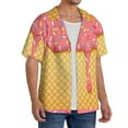 thumbnail image 2 of Kdxio Men'S Hawaiian Shirt For Men Short Sleeve Shirt Pink Ice Cream Summer Casual Holiday Beach Button Down T-Shirts, 2 of 5