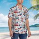 thumbnail image 3 of Fotbe London Symbols1 Camisa Hawaiana para Hombre Unisex – Camisa Casual de Verano con Botones de Manga Corta de Algodón y Lino,3X-Large, 3 of 7