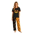 thumbnail image 3 of Matching Halloween Pajamas Set for Whole Family, Breathable Long Sleeve Halloween Family Pajamas with Flame Jack-o'-lantern Print, Fun Family Halloween Pajama Set Party, 3 of 7