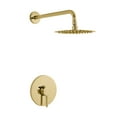 thumbnail image 3 of Ivy Single-Handle 1 Spray 8" Wall Mounted Fixed Shower Head in Brushed Gold (Valve Included), 3 of 11