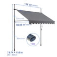 thumbnail image 6 of 118" × 59" Manual Retractable Awnings Adjustable Height (79-118in) - No drilling required, Gray, 6 of 7