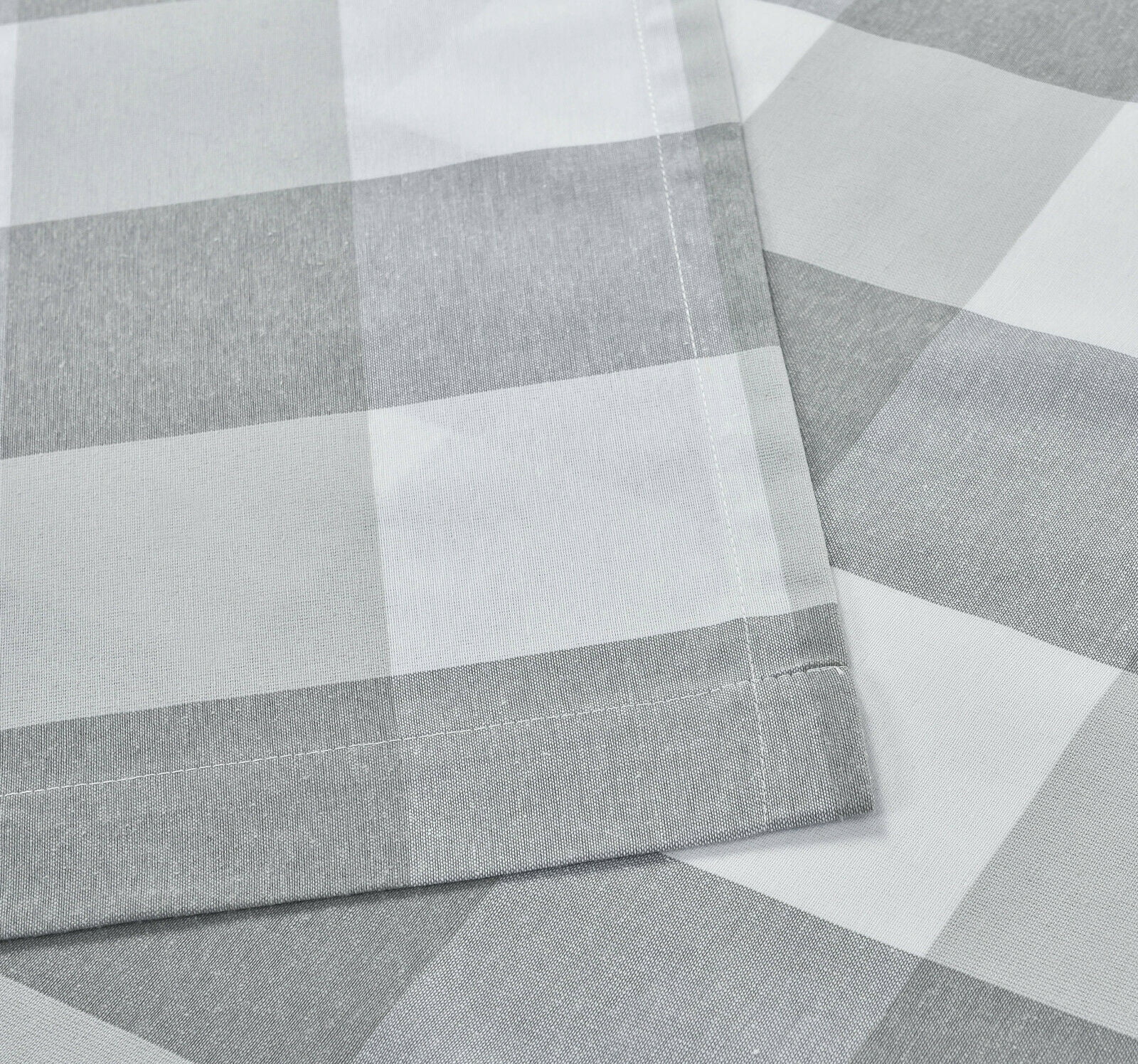 Kate Aurora Lodge Farmhouse Gray Plaid Country Light Filtering Kitchen Curtains, 54 x 84 in (2 Panels)