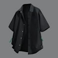 thumbnail image 2 of Ashirexll Mens Shirts Casual, Mens Button up Shirts Short Sleeve, Plus Size Summer Fashion Turndown Collar Shirts Casual Button up Tops with Pockets, 2 of 6