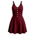 thumbnail image 4 of Womens Summer Dresses Women's Summer V Neck Dress Women's Summer Casual Dress Gradual Sleeveless Neck V-Neck Long Dress Wine S, 4 of 6