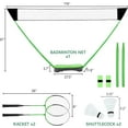 thumbnail image 5 of Badminton Set, Portable 10x5ft Net with Rackets and Shuttlecocks for Backyard Play, 5 of 7