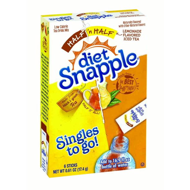 diet Snapple Iced Tea Singles ToGo, Diet Lemonade/Iced Tea, 0.61 oz