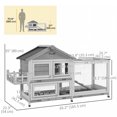 thumbnail image 3 of PawHut Wooden Rabbit Hutch with Openable Roof, Storage Box, Grey, 3 of 10