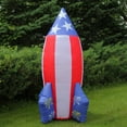 thumbnail image 2 of 8' Inflatable Lighted Red White and Blue Rocket Yard Art Decoration, 2 of 2
