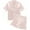 Light Pink, variant on 2 Piece St Patrick's Day Pajamas Set For Women,Silk Loose Fit Short Sleeve Button-Up Shirt Loungewear - Casual Short Pants Breathable Comfort Pajama Set,Size:M