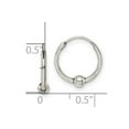 thumbnail image 2 of 925 Sterling Silver Oxidized Beaded Hoop Earrings 13.13x12.51mm Wide 1.28mm Thick Hoop Earring for Women, 2 of 2