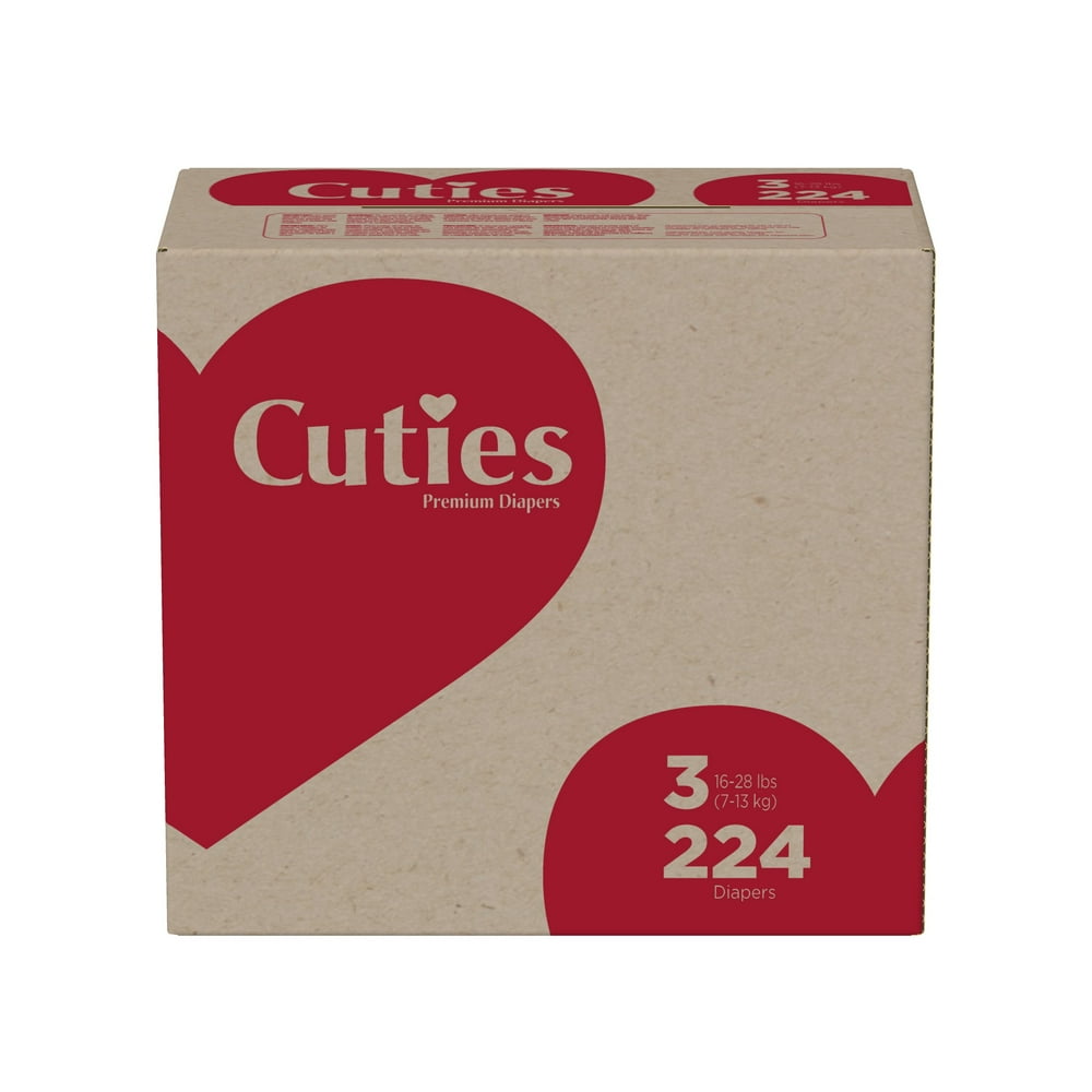 Cuties Baby Diapers, Size 3, 224 Diapers