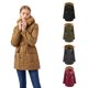 thumbnail image 2 of Chaqueta de algodón con forro de lana, chaqueta cálida de invierno con cuello de lana y capucha, chaqueta grande de algodón para mujer, 2 of 5