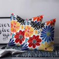 thumbnail image 2 of 20x20 Pillow Covers Set of 2, Ethnic Spring Floral Throw Pillow Covers Decorative Couch Cushion Case, Summer Colorful Botanical Microfiber Square Pillowcases for Bedroom Car Living Room, 2 of 7