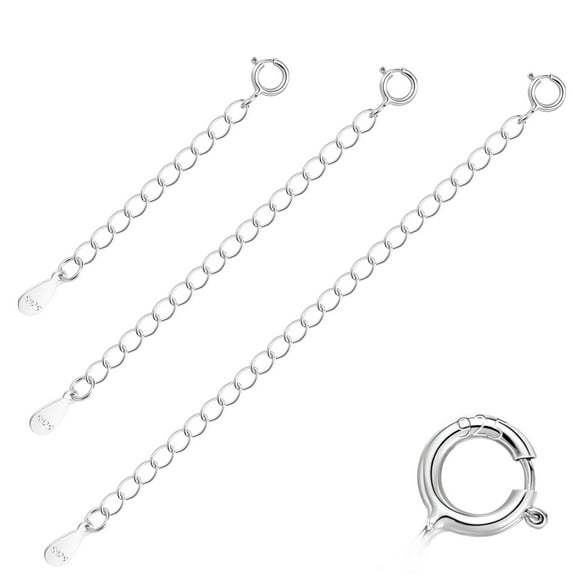 Alexcraft 3PCS Gold Necklace Extenders, 14K Gold Plated Jewelry Extenders Extension Chain for Necklaces, Bracelets and Anklets