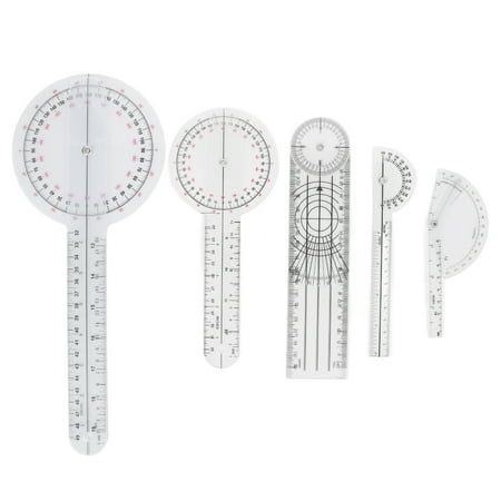 

5Pcs Medical Goniometer Transparent Plastic Multifunction Joint Goniometer Set Kit