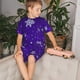 thumbnail image 4 of Balery Dark Purple Snowflakes Conjunto de Pijama Infantil de Manga Corta con Estampado – Ropa de Dormir de Algodón Suave-4X-Large, 4 of 6