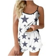 thumbnail image 1 of Sexy Pijama Conjunto para las Mujeres Gradiente Eslinga sin Mangas Tanque Empalme Pantalones Cortos Casual Pijamas Conjunto, Poliéster, 1 of 5