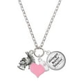 thumbnail image 1 of Delight Jewelry Silvertone Large Trojan - Mascot - Light Pink Heart Nurse Strong Zoe Necklace, 1 of 4