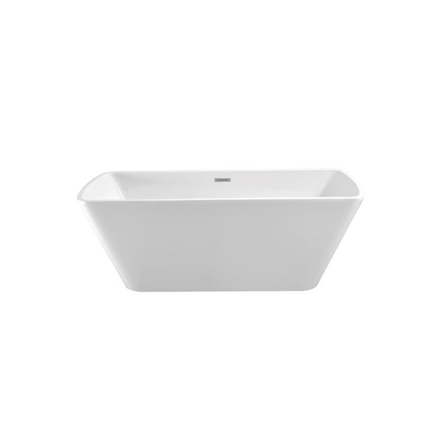 59" Streamline N68059FSWHFM Soaking Freestanding Tub and Tray With