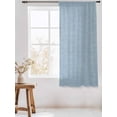 thumbnail image 3 of Sheer Curtains 72 Inches Long, Vintage Sky Blue Semi Sheer Curtains Light Filtering Window Treatment, Farmhouse Retro Solid Color Linen Texture Privacy Voile Drapes for Living Room 52x72 Inch, 3 of 7