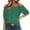 Green-TOPS, variant on Womens Off Shoulder Puff Short Sleeve Polka Dot Blouses Boho Printed Loose Fit Flowy Shirts Vacation Summer Lightweight Relaxed Tops Pink M