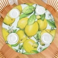 thumbnail image 2 of Lemon Pattern Tablecloth Bright Yellow Fruit Print with Floral Summer Touch for Modern Kitchen, 2 of 7