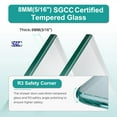 thumbnail image 7 of BARONAGE 56-60"W x 74"H Semi-Frame Single Sliding Shower Door in Chrome – Featuring 5/16" (8mm) Tempered Clear Glass, Stainless Steel, and Type C Wrapped Guide Rail with Anti-Derailment Pulley, 7 of 7