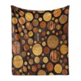 thumbnail image 1 of Wooden Print Soft Flannel Fleece Throw Blanket, Brown Wood Textures Abstract Pattern Circles Timber Oak Natural Grain Style Art, Cozy Plush for Indoor and Outdoor Use, 50" x 70", Brown, by Ambesonne, 1 of 6