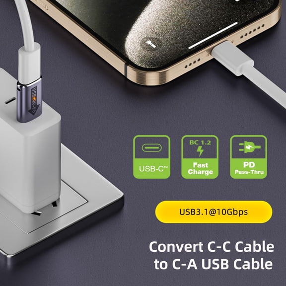 Chenyang 2pcs/lot USB 2.0 A Male QC to PD USB-C Type C Female 5Gbps Data Power Adapter for Laptop Tablet Phone