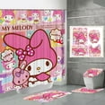 Hello Kitty Water Proof Shower Curtain Sanrio Anime Cinnamoroll