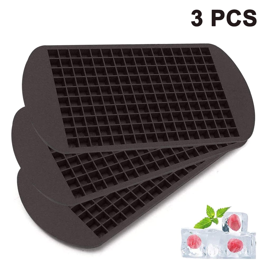 small ice cubes for refrigerating cocktails 3 pieces of silicone mini ice tray drink-safe ice tray 160 crushed ice cube mold suitable for kitchen easy to release party bar 