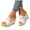 Yellow, variant on Wedges Sandals for Women Fashion Studded Platform Slides Comfortable Open Toe Adjustable Walking Slippers Blue Size 9