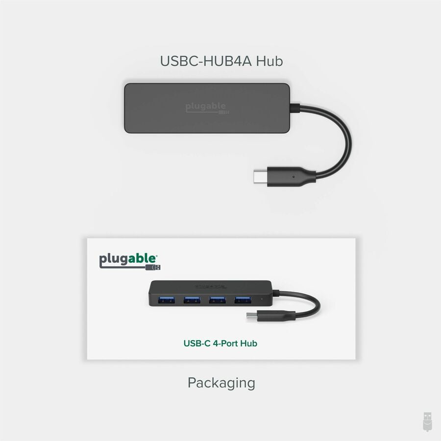 Plugable USB C to USB Adapter Hub, 4 Port USB 3.0 Hub, USB Splitter for Laptop, Compatible with Windows, MacBook Pro/Air, iPad Pro, Surface Pro, Chromebook, Linux, Android, Charging Not Supported