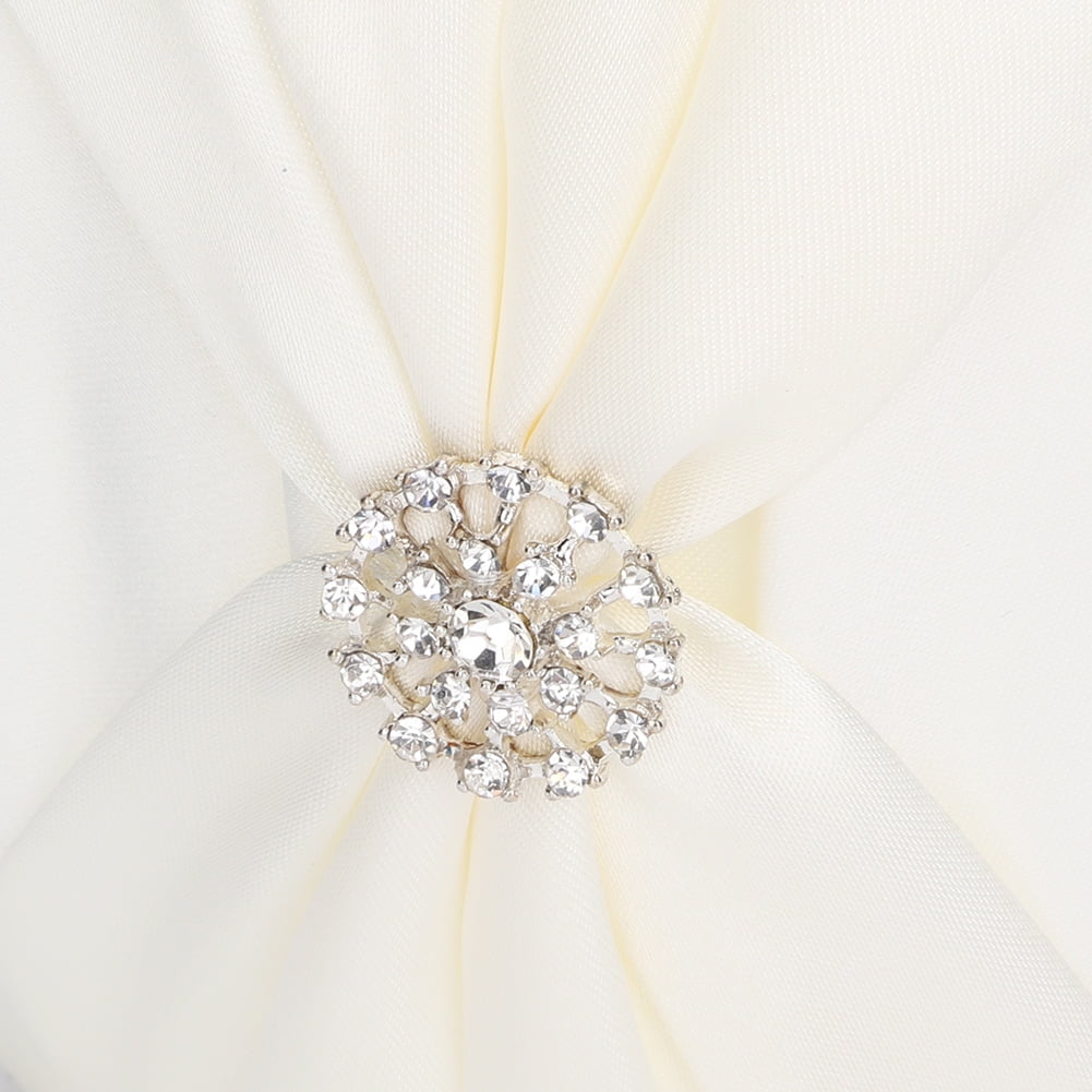 ciyeu Lot de 2 paniers blancs en satin pour bouquetière, panier de mariage pour bouquetière