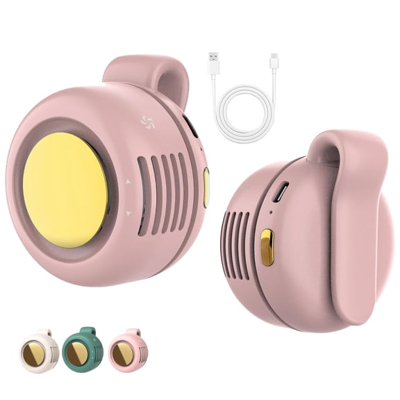 Personal Fans Portable Rechargeable Mini, Bladeless Clip-On 360° Rotatable 3-Speed Silent Cooling Fan for Outdoor Office