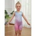 thumbnail image 2 of Leotards for Girls Gymnastics Toddler Dance Biketards Athletic Dance Wear Shiny Blue Hotpink, 2 of 6